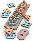 Tosekry Juguetes Montessori de Madera para Clasificar Formas y Colores, Regalo de Cumpleaños para Bebes y Niños de 6 Meses a 3 Años