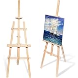 KROWN - Caballete de Pintura de Madera 150 cm, Ajustable y Plegable, Ideal para Arte, Decoración, Bodas y Uso Infantil o Adulto