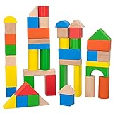 WOOMAX 40993 - Juego de construcción Madera, Bloques, para niños, 100 Piezas, +18 Meses, Madera 100% sostenible y Biodegradable