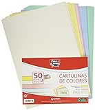 Fixo Paper 00001493 – Paquete de cartulinas de colores A4 – Surtido de colores claros, 50 unidades, 180g