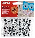 APLI Kids 13263 - Bolsa ojos móviles negros redondos adhesivos, 100 uds