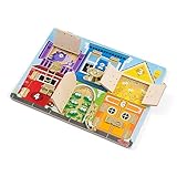 Melissa & Doug Tablero de Pestillos, Tablero Montessori Latches Board, Juguetes de desarollo, Juguete de madera, Habilidades motoras, 3+ Años, Regalo adecuado para niñas y niños
