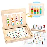 Juguetes Niños 3 4 Años, Juegos Educativos Niños Puzzle 3 4 5 Años Juegos Montessori 3 4 5 Años Juguetes de Madera Juegos de Mesa con Tarjetas de Patrón Regalos Navidad Niños Niña 3 4 5 Años