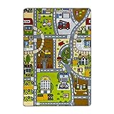 Acomoda Textil – Alfombra Infantil Ciudad Carretera para Jugar con Coches. Alfombra Antideslizante, Plegable y Acolchada. (Modelo B, 120x160 cm)