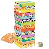 WOOMAX Torre de Bloques de Madera c/Animales y Colores (46251)