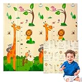 Edibaby, Alfombra Bebe, 200 x 180 cm, 1 cm Grosor, Diseño Infantil, Acolchada de XPE, Reversible y Plegable, Tapete Actividades, Colchoneta para Niños para Juegos en el Suelo (Jungle Edition)