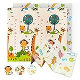 JUPPLIES - Alfombra Bebe Acolchada Plegable 200x180cm y 1cm Grosor - Tapete de Actividades para Bebe Plegable - Alfombra Infantil para Juegos Reversible y Antideslizante - Colchoneta de Juegos