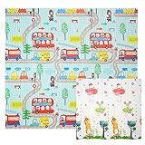 CCLIFE Alfombra Bebé Acolchada Plegable Reversible 196x176x1 cm, Tapete de Actividades Gateo XPE para Suelo Infantil, Colchoneta para Niños y Niñas